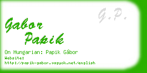 gabor papik business card