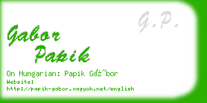 gabor papik business card